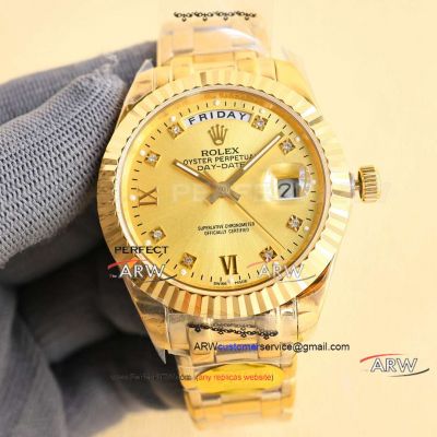 Best Rolex Day-Date Full Gold Case Stainless Steel Watch 40mm Replica 